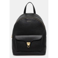 δερμάτινο σακίδιο coccinelle χρώμα: μαύρο, e1.tfk.14.02.01 φυσικό δέρμα