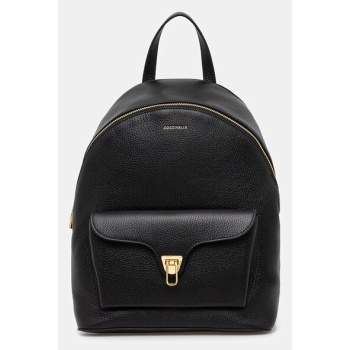 δερμάτινο σακίδιο coccinelle χρώμα μαύρο, e1.tfk.14.02.01