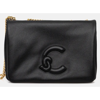 δερμάτινη τσάντα coccinelle dulse χρώμα μαύρο