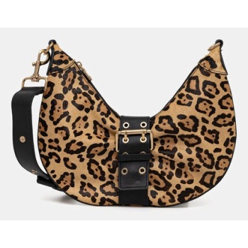 δερμάτινη τσάντα marciano guess χρώμα μπεζ, 5ygz07 7367a