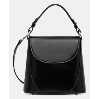 δερμάτινη τσάντα answear.lab χρώμα μαύρο φυσικό δέρμα