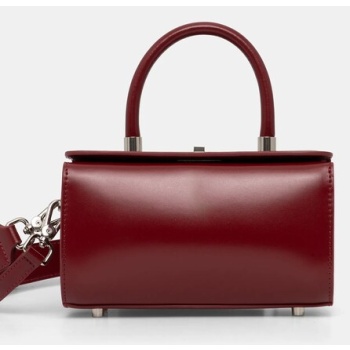 δερμάτινη τσάντα answear.lab χρώμα κόκκινο 100% φυσικό