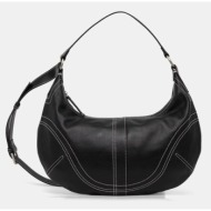 δερμάτινη τσάντα answear.lab χρώμα: μαύρο 100% φυσικό δέρμα