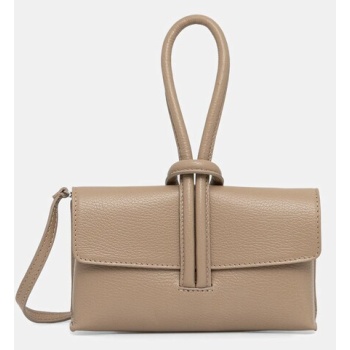 δερμάτινη τσάντα ώμου answear.lab χρώμα καφέ 100% φυσικό