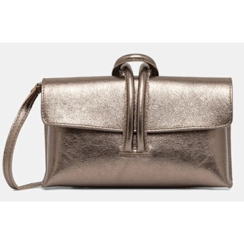 δερμάτινη τσάντα ώμου answear.lab χρώμα πορτοκαλί 100%