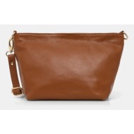 δερμάτινη τσάντα answear.lab χρώμα: καφέ 100% φυσικό δέρμα