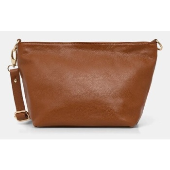 δερμάτινη τσάντα answear.lab χρώμα καφέ 100% φυσικό δέρμα