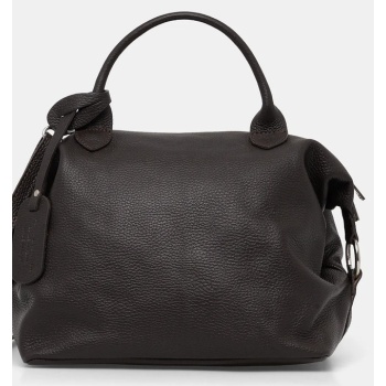 δερμάτινη τσάντα answear.lab χρώμα καφέ 100% φυσικό δέρμα