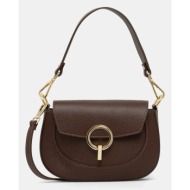 δερμάτινη τσάντα answear.lab χρώμα: καφέ 100% φυσικό δέρμα