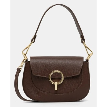 δερμάτινη τσάντα answear.lab χρώμα καφέ 100% φυσικό δέρμα