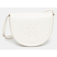 τσάντα calvin klein χρώμα: μπεζ, lv04f3221g 100% πολυουρεθάνη
