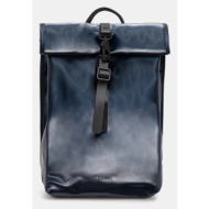 σακίδιο πλάτης rains 13330 rolltop rucksack mini χρώμα: ναυτικό μπλε, 13330 100% πολυεστέρας με επίσ