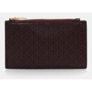 πορτοφόλι calvin klein χρώμα: μπορντό, lv04f1084g 70% ανακυκλωμένος πολυεστέρας, 30% πολυουρεθάνη