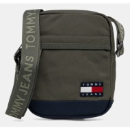 σακίδιο tommy jeans χρώμα: πράσινο, am0am13389 95% ανακυκλωμένος πολυεστέρας, 5% πολυουρεθάνη