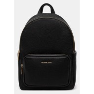 δερμάτινο σακίδιο michael michael kors tanner χρώμα: μαύρο, 30t5gtnb2l φυσικό δέρμα