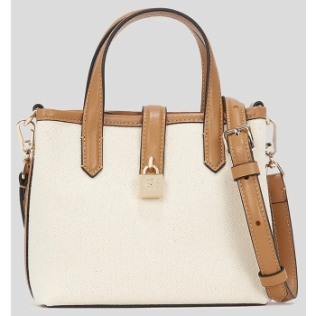 τσάντα karl lagerfeld χρώμα μπεζ, a3w30286 κύριο υλικό