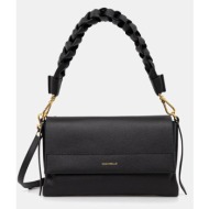 δερμάτινη τσάντα coccinelle boheme grana double χρώμα: μαύρο, e1.m50.12.01.01 φυσικό δέρμα