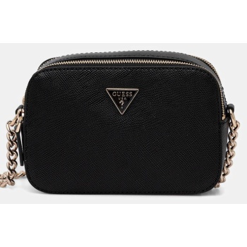 τσάντα guess noelle χρώμα μαύρο, hwzg96 72140 κύριο υλικό