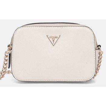 τσάντα guess noelle χρώμα μπεζ, hwzg96 72140 κύριο υλικό
