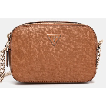 τσάντα guess noelle χρώμα καφέ, hwzg96 72140 κύριο υλικό