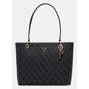 τσάντα guess noelle χρώμα γκρι, hwbg96 72250 κύριο υλικό