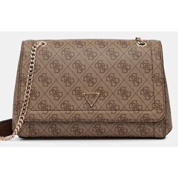 τσάντα guess noelle χρώμα μπεζ, hwbg96 72210 κύριο υλικό