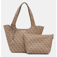 τσάντα guess calista χρώμα: μπεζ, hwsg73 34220 100% πολυουρεθάνη