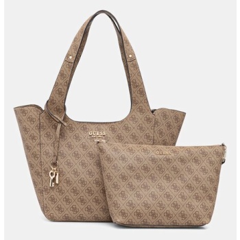 τσάντα guess calista χρώμα μπεζ, hwsg73 34220 100%