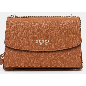 τσάντα guess calista χρώμα καφέ, hwbg73 34210 υλικό 1