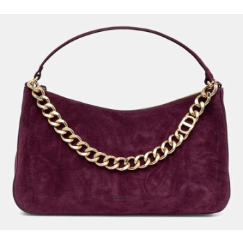 τσάντα σουέτ twinset χρώμα καφέ, 252tb7162 κύριο υλικό