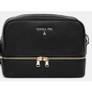 δερμάτινη τσάντα patrizia pepe χρώμα: μαύρο, 8b0253 l001 κύριο υλικό: 100% calfskin
φόδρα: 100% πολυ