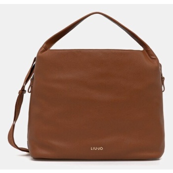 τσάντα liu jo χρώμα καφέ, af5057.e0058 κύριο υλικό 100%