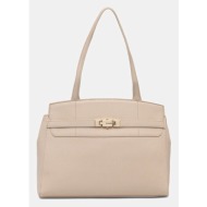 τσάντα valentino bags χρώμα: μπεζ, vbs9ad01 100% πολυουρεθάνη