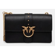 δερμάτινη τσάντα pinko χρώμα: μαύρο, 105857 a0f1 φυσικό δέρμα