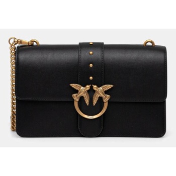 δερμάτινη τσάντα pinko χρώμα μαύρο, 105857 a0f1 φυσικό