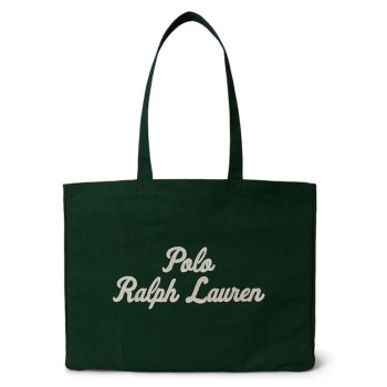 τσάντα polo ralph lauren χρώμα μπεζ, 405962436 100% βαμβάκι