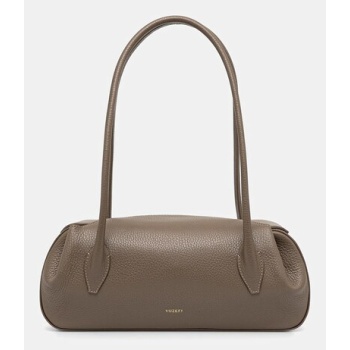 δερμάτινη τσάντα yuzefi oyster χρώμα μπεζ