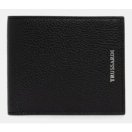 δερμάτινο πορτοφόλι trussardi ανδρικό, χρώμα: μαύρο, i017e000030n φυσικό δέρμα