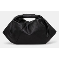 δερμάτινη τσάντα mm6 maison margiela japanese draped mini χρώμα: μαύρο, sb5wd0029 υλικό 1: φυσικό δέ