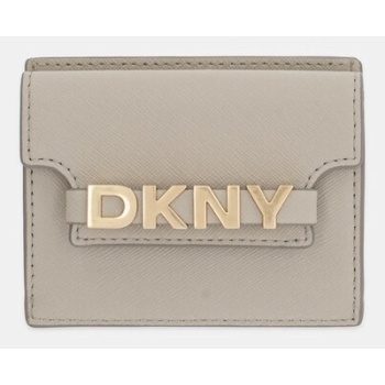 δερμάτινο πορτοφόλι dkny χρώμα μπεζ, r52zkm22 φυσικό δέρμα
