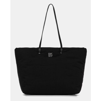 τσάντα dkny jenny χρώμα μαύρο, r51aej13 κύριο υλικό 100%