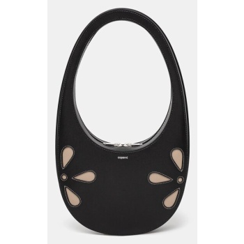 δερμάτινη τσάντα coperni petal swipe χρώμα μαύρο