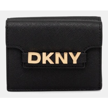 πορτοφόλι dkny χρώμα μαύρο, r52vkm24 φόδρα 100%