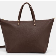 δερμάτινη τσάντα answear.lab χρώμα: καφέ 100% φυσικό δέρμα