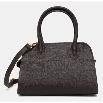 δερμάτινη τσάντα answear.lab χρώμα καφέ 100% φυσικό δέρμα