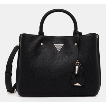 τσάντα guess meridian χρώμα μαύρο, hwbg69 74060 υλικό 1