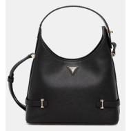 τσάντα guess rosalba χρώμα: μαύρο, hwzg96 57010 100% πολυουρεθάνη