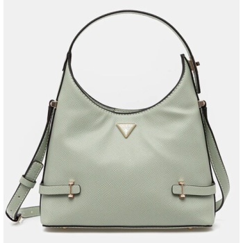 τσάντα guess rosalba χρώμα πράσινο, hwzg96 57010 100%