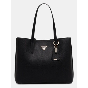 τσάντα guess meridian χρώμα μαύρο, hwbg69 74230 υλικό 1