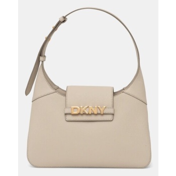 τσάντα dkny χρώμα μπεζ, r523kl20 κύριο υλικό 100% φυσικό